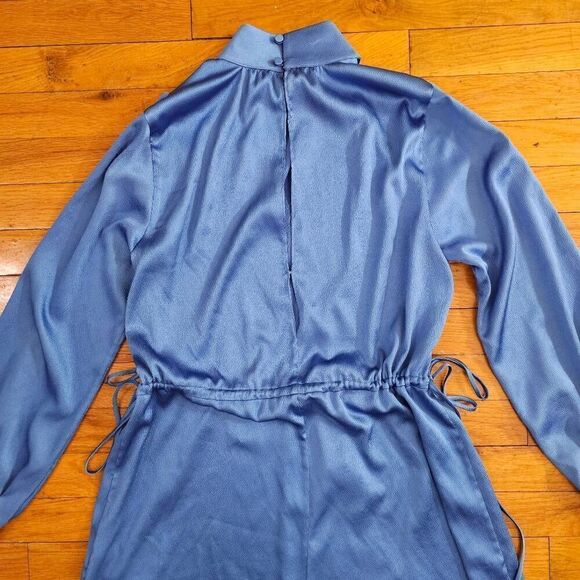 Alexis Romper Jumpsuit Size S Drawstring Tie-Waist Puff-Sleeve Romper - Picture 6 of 8
